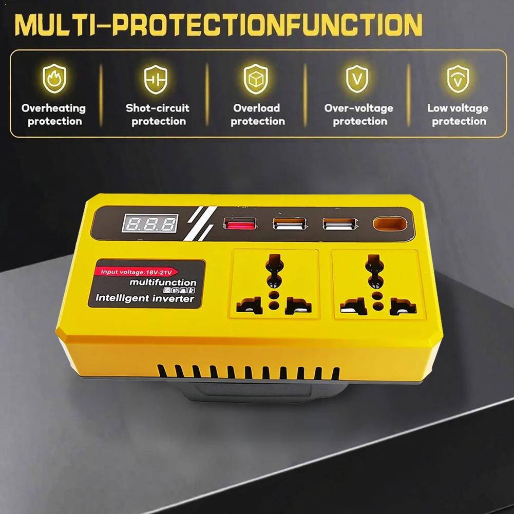 Outdoor Power Inverter - 18-21V Power Inverter AC 220V/110V USB