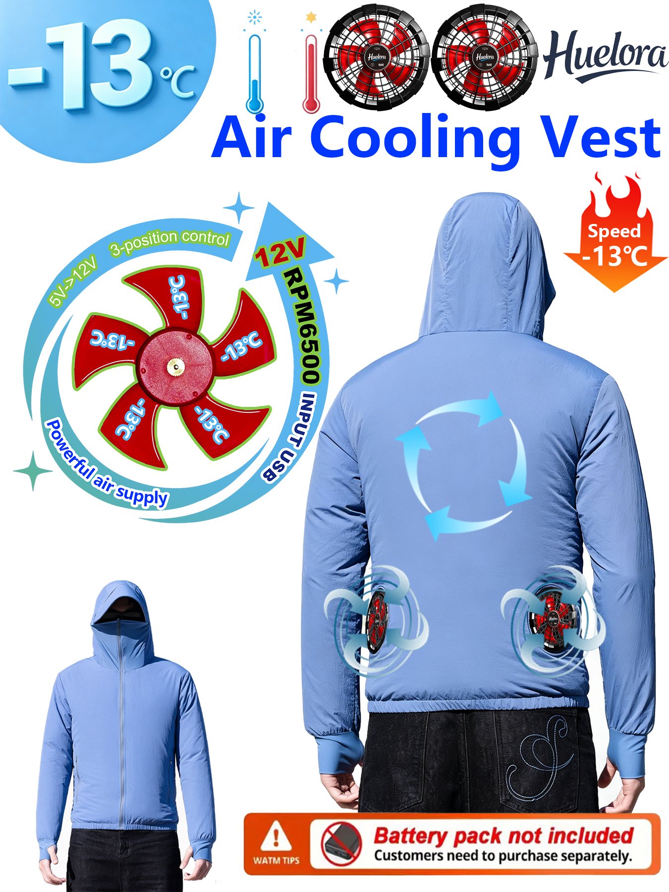 12V 3-Speed Hooded Air Cooling - Outdoor Power Works ulasan dan harga