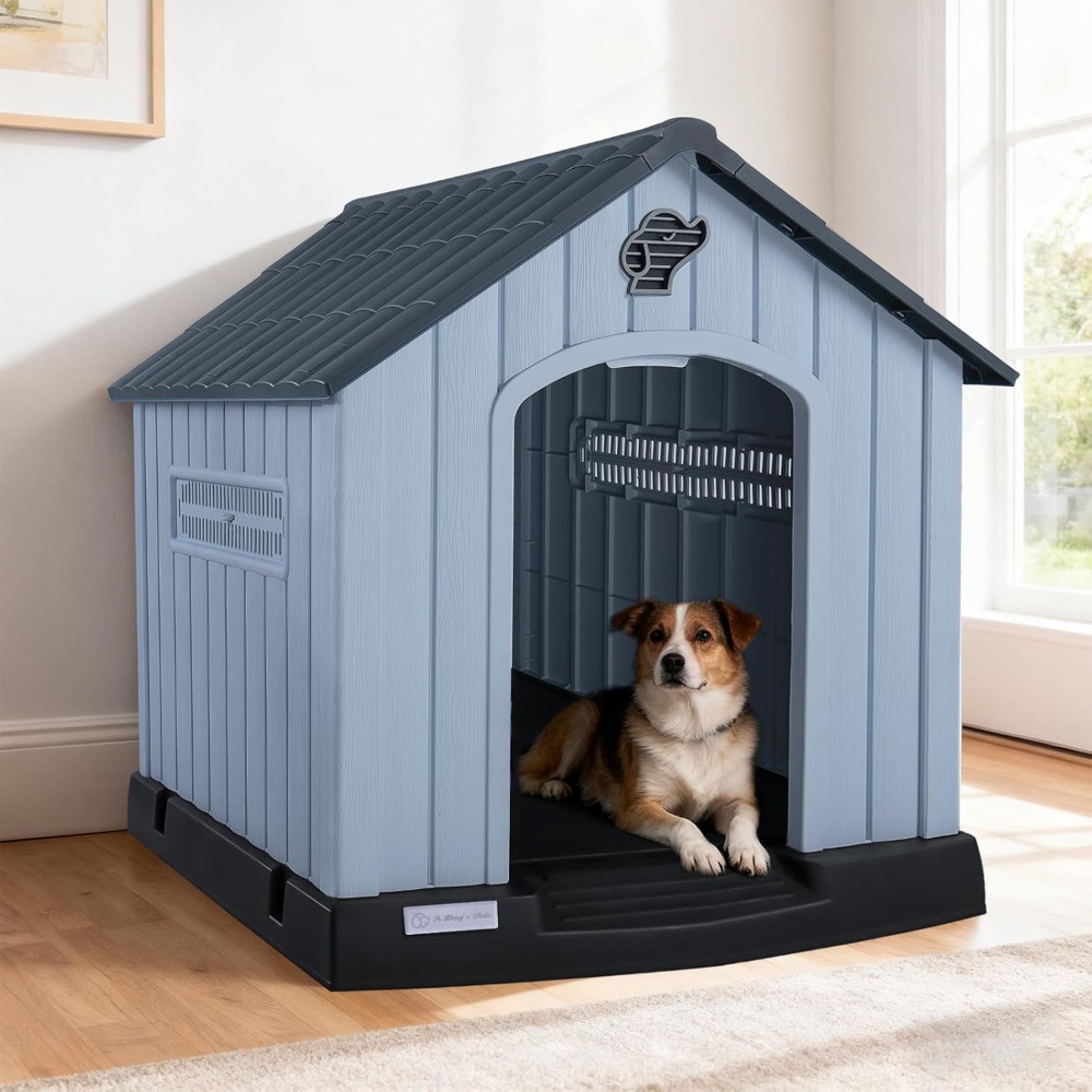 LEMBERI Large Plastic Dog Hous - Outdoor Power Vent ulasan dan harga