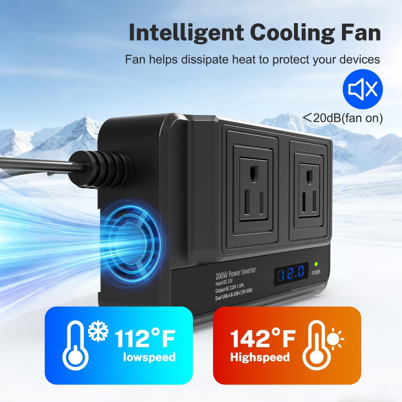 200W Car Inverter Car Socket A - Outdoor Power Adapter Usb C ulasan dan harga