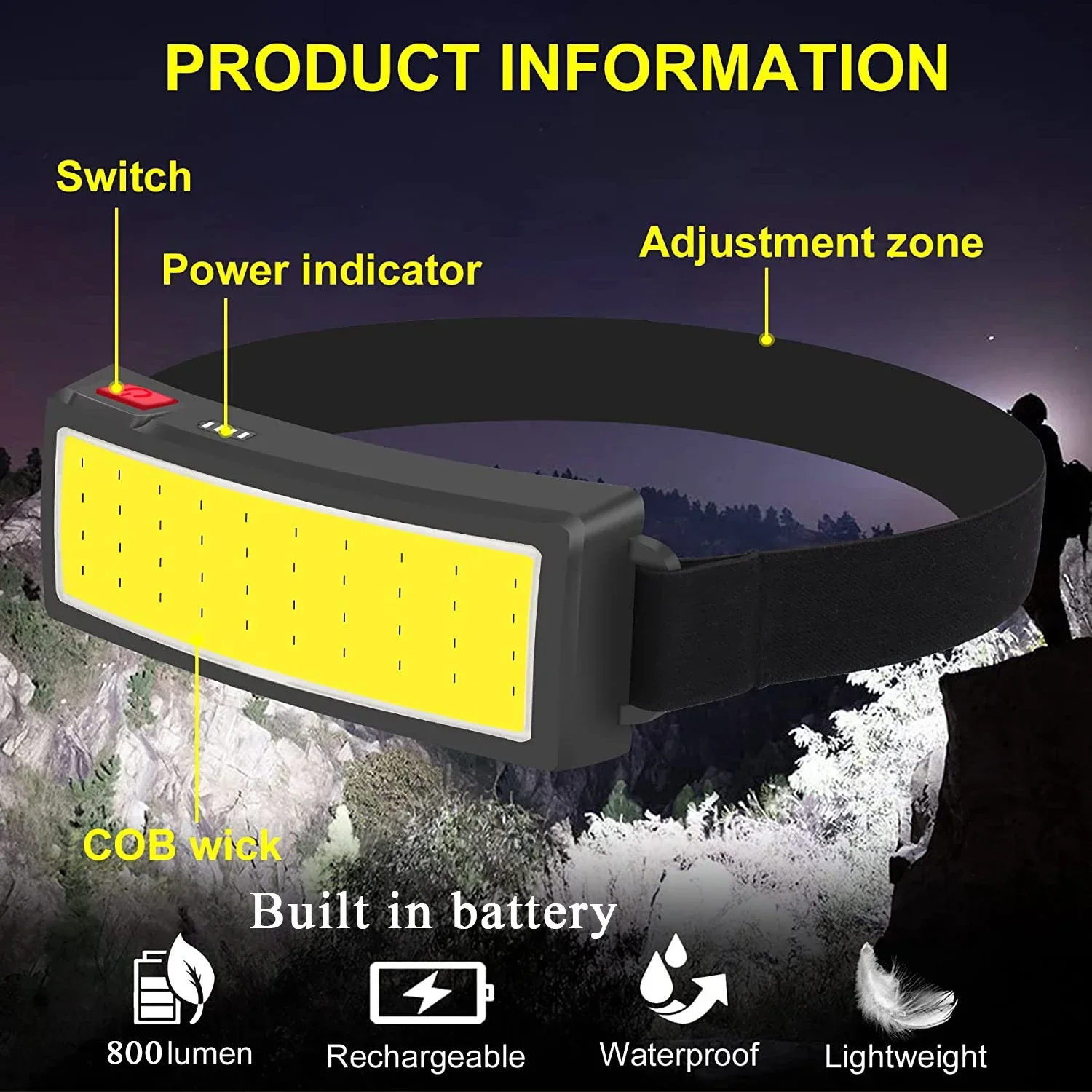 Powerful COB LED Headlamp Type - Outdoor Power Reno ulasan dan harga