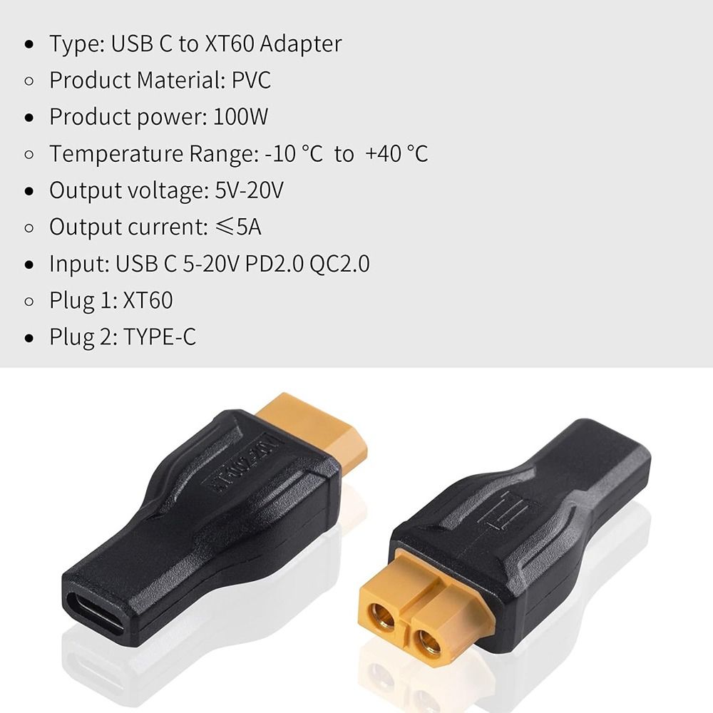 5525 7450 USB C to XT60 Adapte - Outdoor Power Adapter Usb C ulasan dan harga