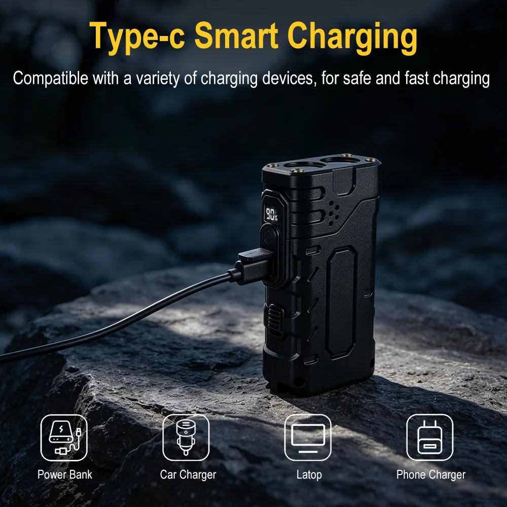 BORUIiT Hand Crank EDC LED Fla - Outdoor Power Reno ulasan dan harga