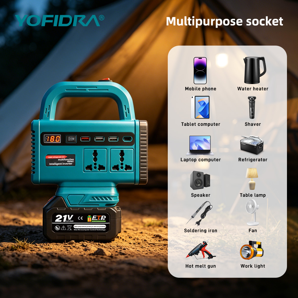 YOFIDRA 220V Portable Power In - Outdoor Power Adapter Usb C ulasan dan harga