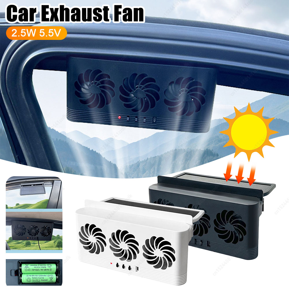 Solar Powered Car Exhaust Fan  - Outdoor Power Vent ulasan dan harga