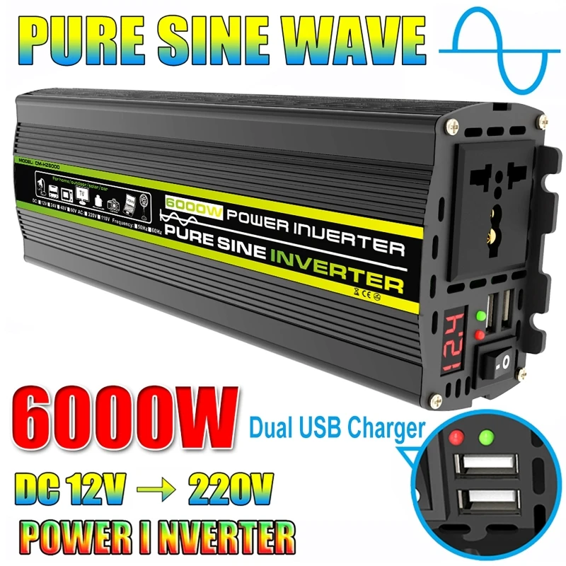6000W DC12/24V to AC 220V Pure - Outdoor Power Inverter ulasan dan harga