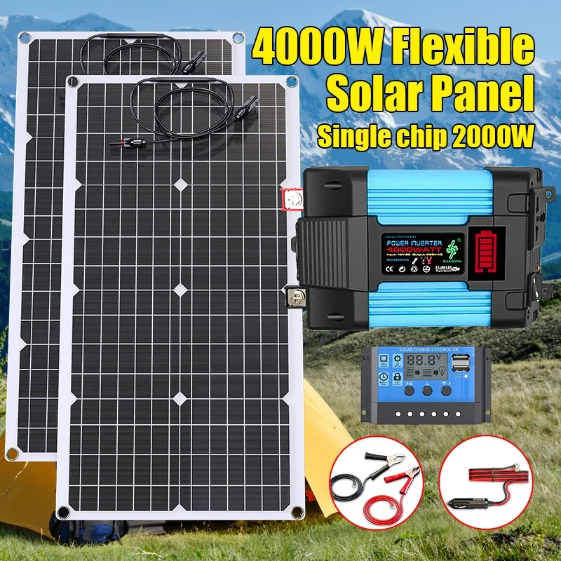 4000W Solar Panel Kit 12V To 1 - Outdoor Power Inverter ulasan dan harga
