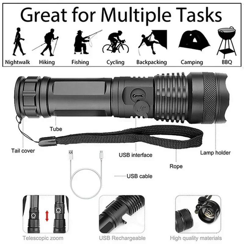 High Power XHP70 Led Flashligh - Outdoor Power Reno ulasan dan harga