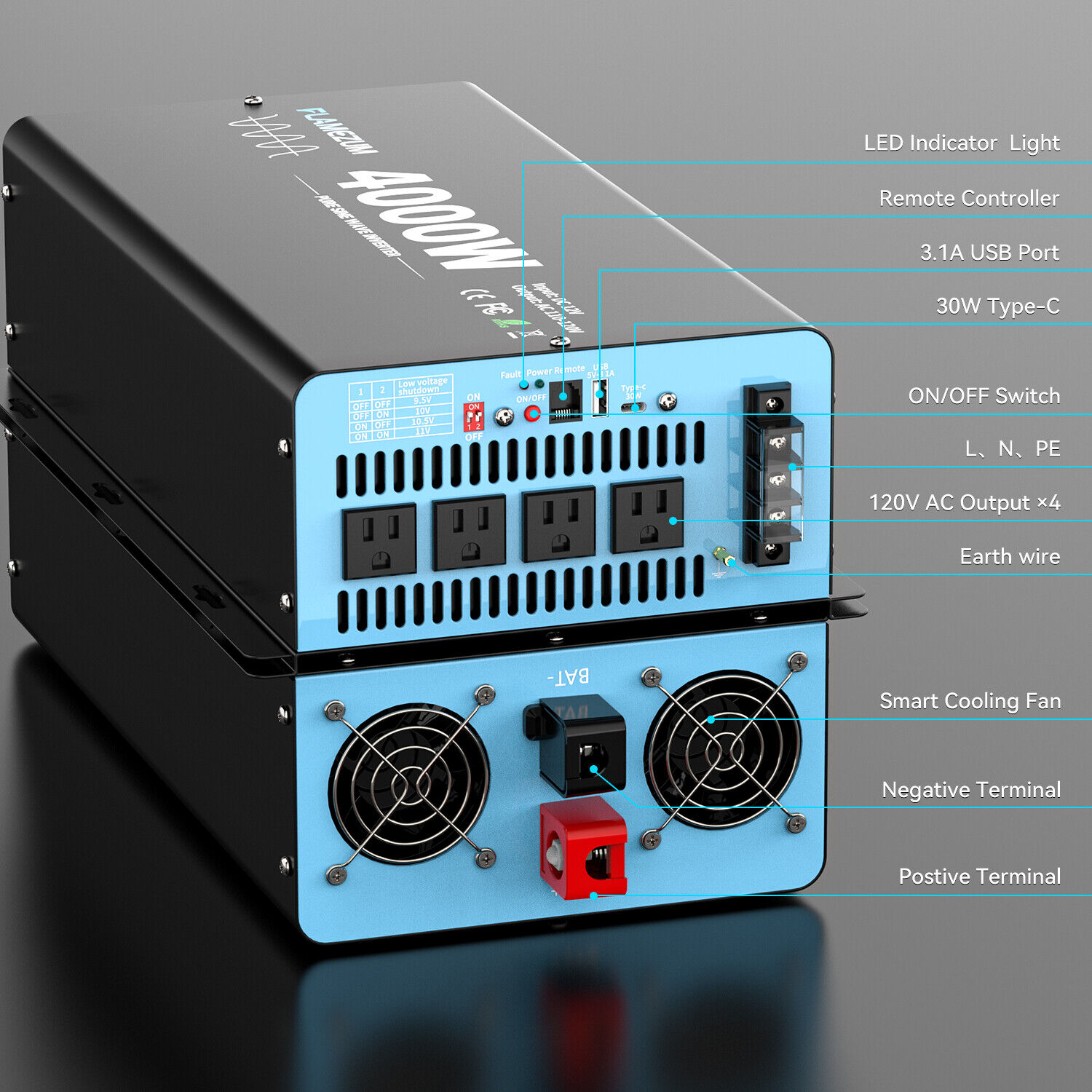 4000W Pure Sine Wave Power Inv - Outdoor Power Inverter ulasan dan harga